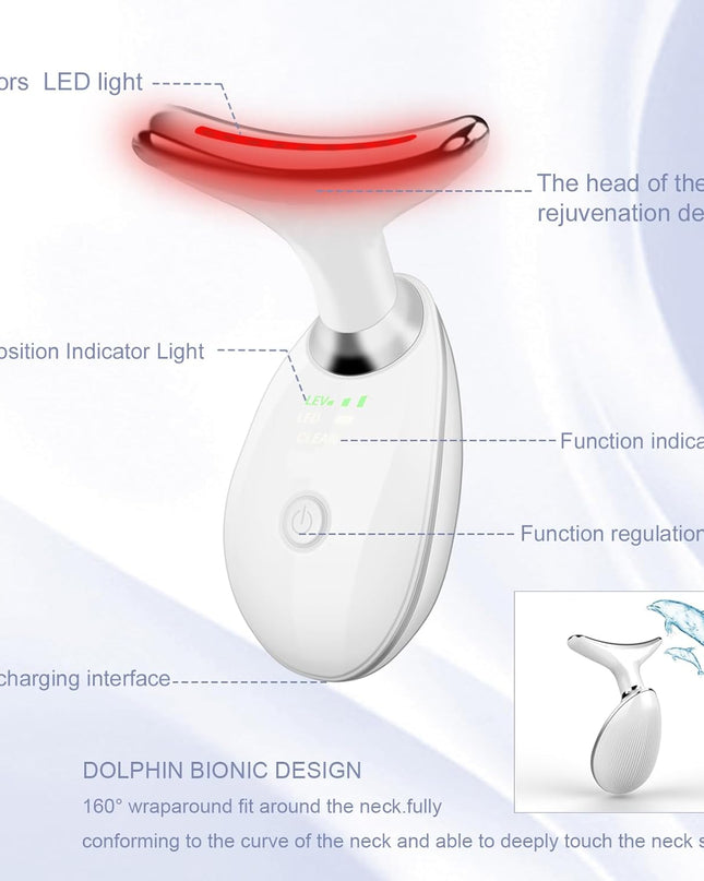 Facial Massager,7 Color LED Light Therapy for Face and Neck, Portable Beauty Skin Care Tools