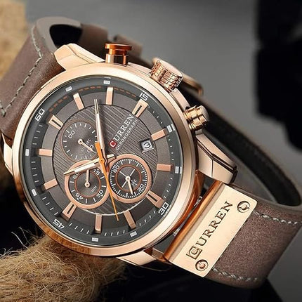 FANMIS Mens Analog Quartz Chronograph Classic Casual Business Dress Watch