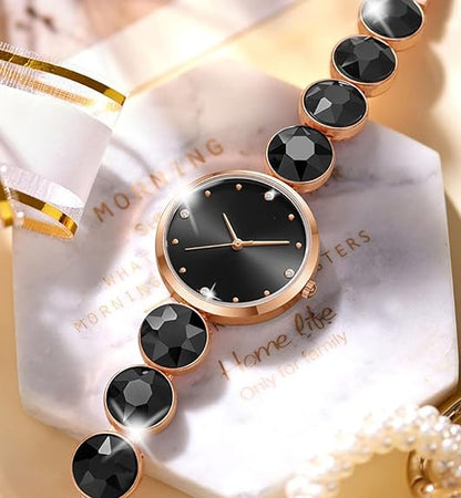 ADSBIAOYE Elegant Women Wrist Watches Minimalist Unique Diamond Bracelet Watch Fashion Dress Quartz Watch Ladies Gift Watches