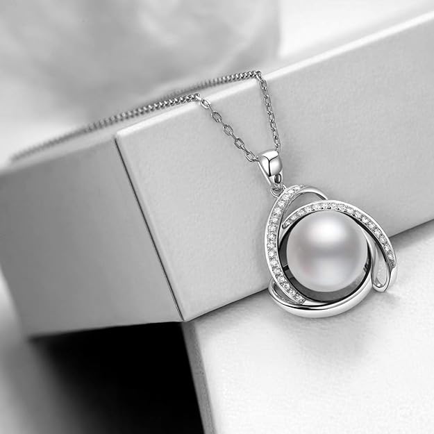 Fine Jewelry Women Gifts 925 Sterling Silver Freshwater Cultured Teardrop White Pearl Pendant Necklace