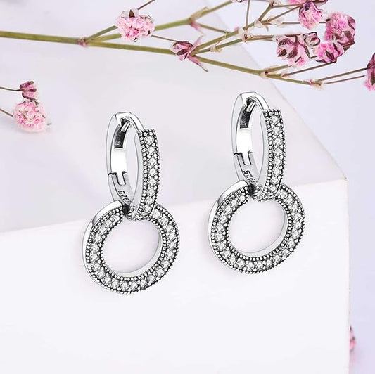 925 Sterling Silver Hoops Asymmetrical Heart Earrings Silver Hoop Earrings for Women Gold Hoop Cubic Zirconia Earrings Hypoallergenic Earrings