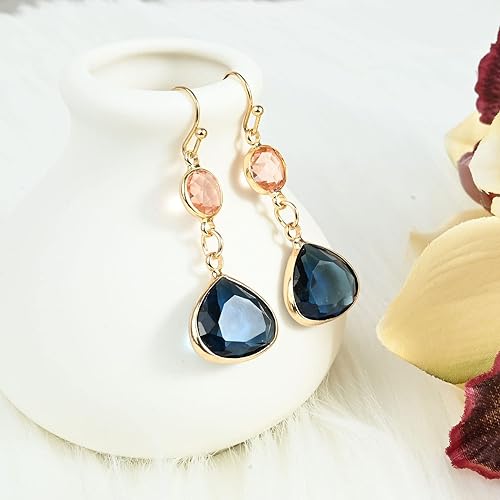 Sapphire Blue Earrings for Women Dangle Earrings Blue Topaz Earrings Handmade Aquamarine Earrings Drop Earrings for Women