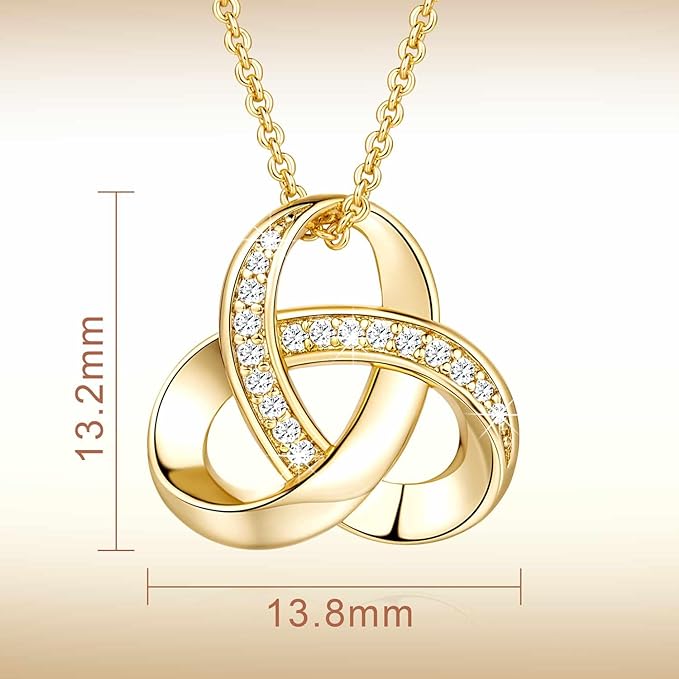 14K Gold Necklaces for Women Trendy Love Knot Infinity Necklace Pendant Necklace for Women Diamond Necklace