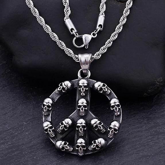 Viking Skull Necklace for Men Stainless Steel Skull Pendant Skull Jewelry Gift for Boyfriend Husband
