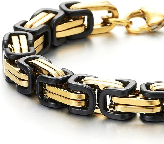 COOLSTEELANDBEYOND Mens Women New Stainless Steel Braided Link Bracelet Polished