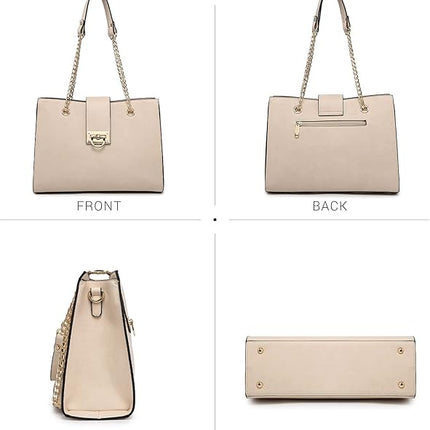 Dasein Leather Handbag Tote Hobo Bag for Women Shoulder Purse Top Handle Satchel Bag with Matching Clutch