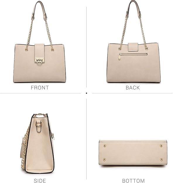 Dasein Leather Handbag Tote Hobo Bag for Women Shoulder Purse Top Handle Satchel Bag with Matching Clutch