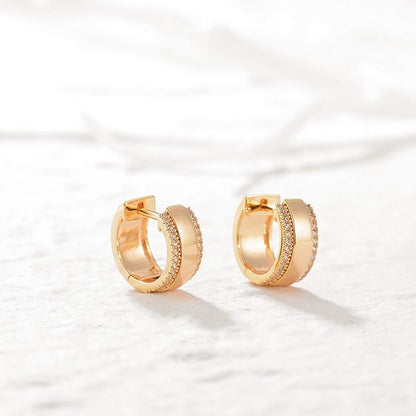 VACRONA Cubic Zirconia Huggie Earrings 14k Gold Plated Tiny Earrings Small Huggie Hoop Earrings Simple Lightweight Hoops Gift for Women