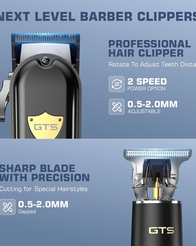 GTSPro Hair Clippers for Men, Clippers and Trimmers Set, Barber Clippers, Electric Hair Trimmer with Box, Gifts for Men Black