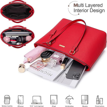 4PCS Women Fashion Handbags Purses Wallet Shoulder Bags Casual Tote Bag Crossbody Bags, Handbag Set Gift for Ladies Girls