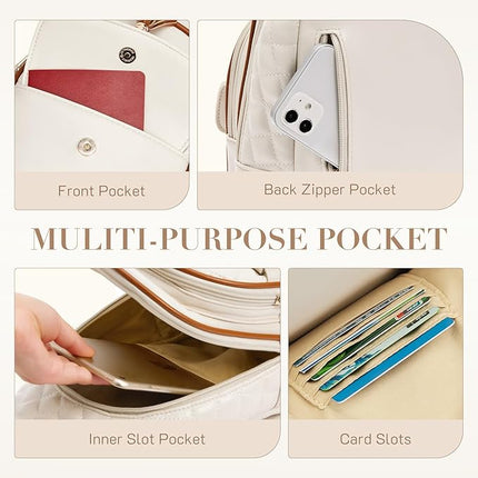 Missnine Sling Bag for Women Quilted PU Leather Fanny Pack Crossbody Bags Trendy Chest Bag Hiking Cycling Travel with Tassel