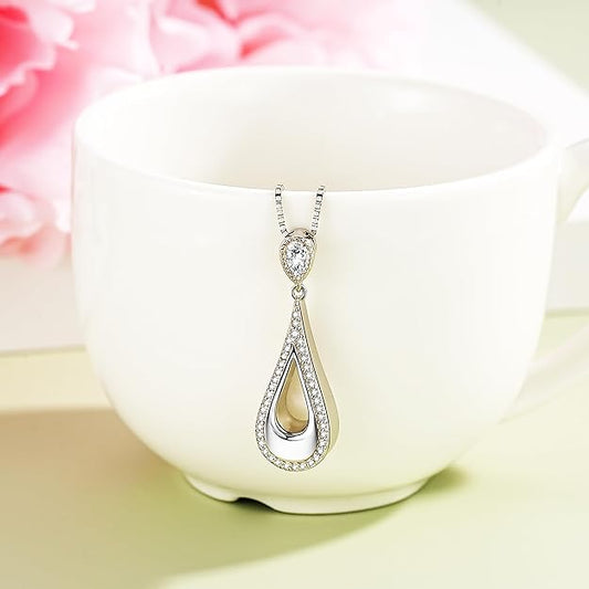 Sterling Silver Urn Neckalce for Ashes for Women: Cremation Jewelry for Women - Ashes Keepsake Pendant Memorial Jewelry Gifts for A Loss of Loved Ones