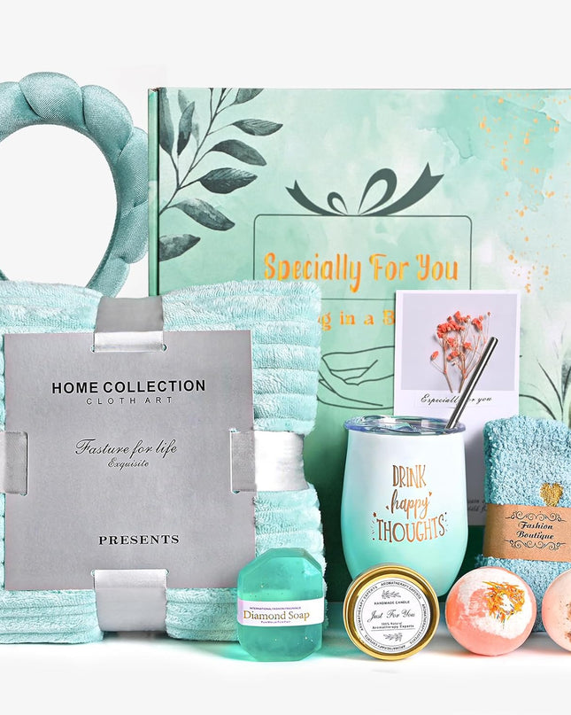 ZSHAWN Get Well Soon Gifts For Women, Care Package Get Well Gift Basket, Self Care Gifts with Luxury Flannel Blanket, Relaxing Spa Box Thinking of You Basket for Her, Mom Sister Best Friends