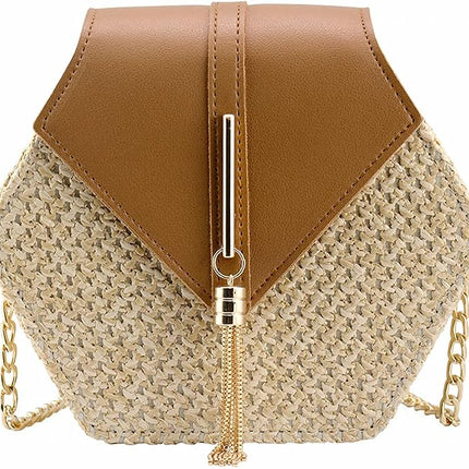 Women's Crossbody Bag Cute Straw Shoulder Bag