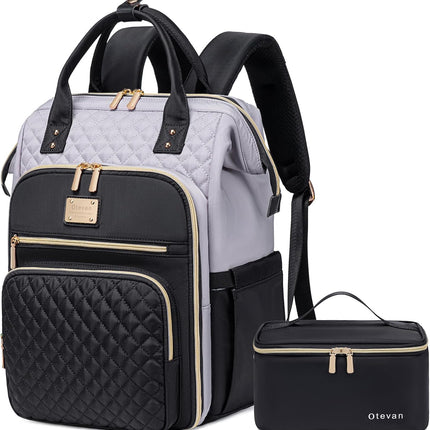 Lunch Backpack for Women, 15.6 inch Laptop Backpack for Women, Work Backpack with Lunchbox, Insulated Backpack Cooler, Teacher Nurse Travel Backpack for Women