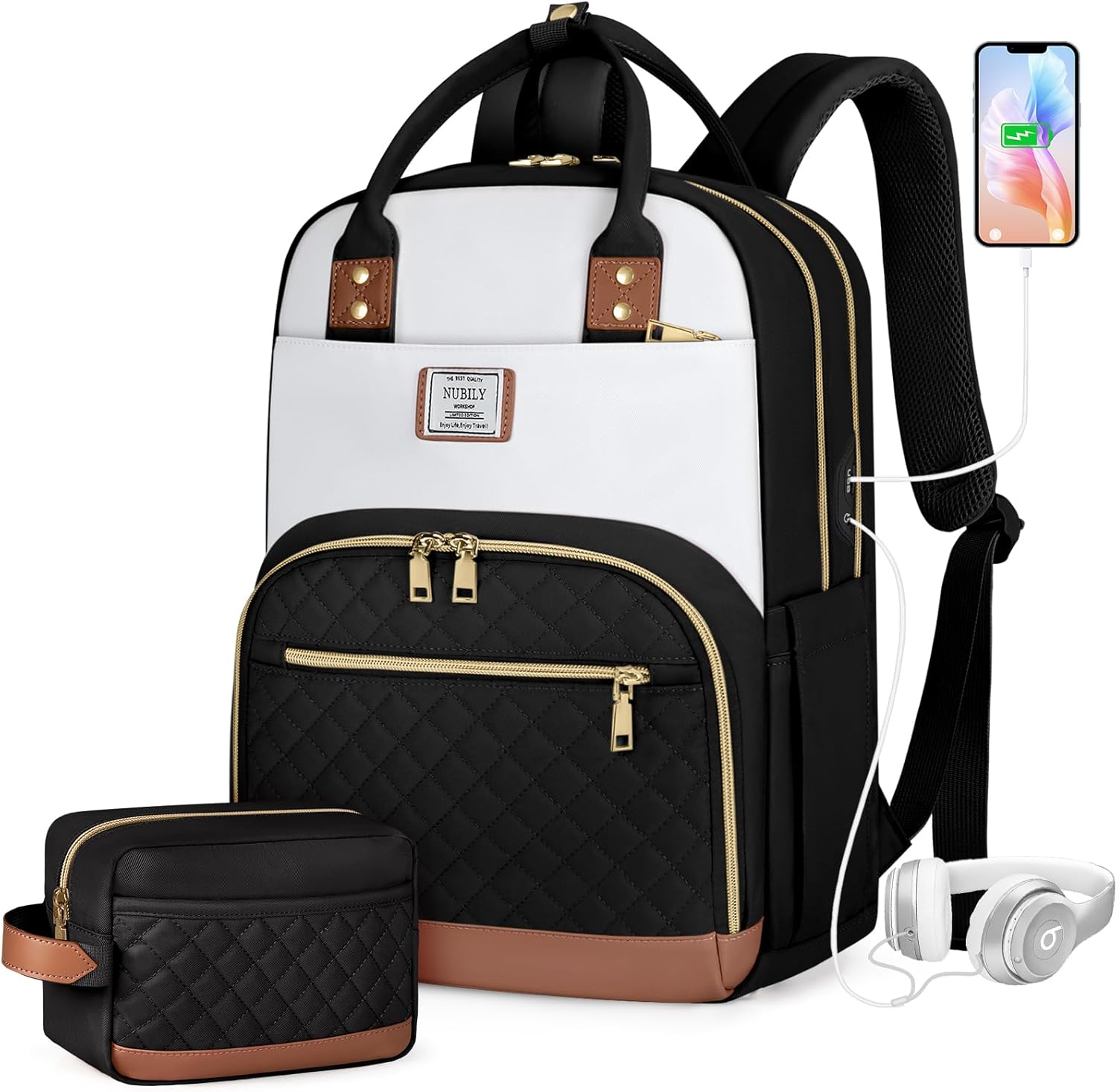 backpack laptop sale IGOLUMON Backpack for Women 15.6 Inch Laptop Backpack Work Business Backpacks Purse Waterproof Computer College Carry on Backpacks Nurse Bag Backbag 2