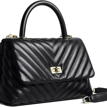 ER.Roulour Quilted Crossbody Bags for Women, Trendy Roomy Shoulder Handbags with Flap Gold Hardware Chain Purses Shoulder Bag