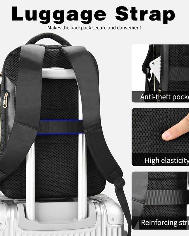 15.6'' Laptop Backpack for Men & Women, Birthday Gifts College Backpack with USB Charging Port, Carry on Backpack for Airplanes