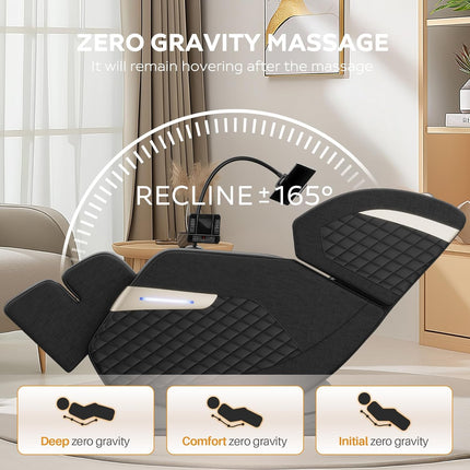 Massage Chair Full Body, Zero Gravity Massage Recliner Chair with Foot Shiatsu & Back Heating, 6 Fix Point Rollers, 5 Auto Modes, Airbags, Touch Screen, Deep Yoga Stretch for Home and Office