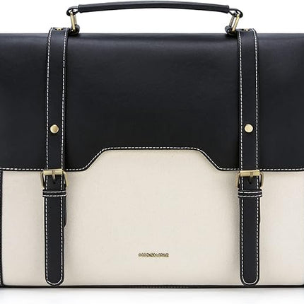Missnine Laptop Bag 15.6 inch Canvas Messenger Bag for Women Professional Work Bag Shoulder Bag