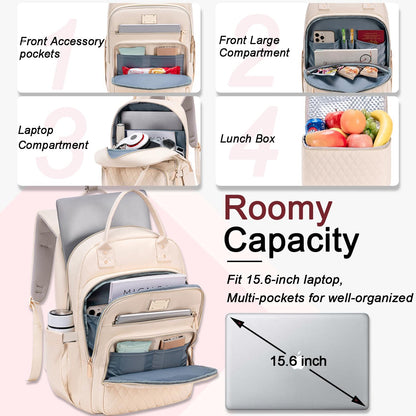 Weitars Lunch Backpack for Women,15.6 Inch Laptop Backpacks Travel Backpack for Women,Work Back pack,Teacher Nurse Back pack Insulated Lunch Bookbag Cooler Backpacks