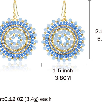 Colorful Summer Beaded Earrings For Women Crystals Glass Bead Dangle Drop Bohemia Earrings Statement Earrings For Women
