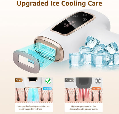 Ipl Laser Hair Removal ，Hair Removal Device with Painless Care Function for Women ，IPL Hair Remover for Facial Armpits Legs Arms Bikini Line (Purple) (White)