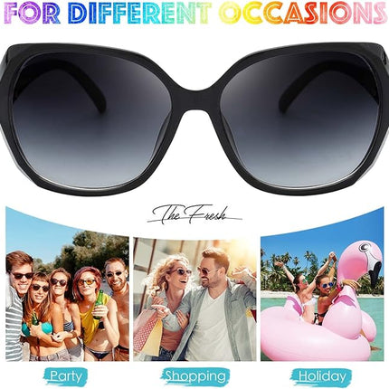 The Fresh Women's Oversized Square Jackie O Cat Eye Hybrid Butterfly Fashion Sunglasses - Exquisite Packaging