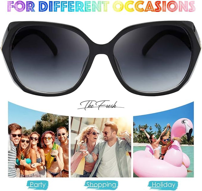 The Fresh Women's Oversized Square Jackie O Cat Eye Hybrid Butterfly Fashion Sunglasses - Exquisite Packaging