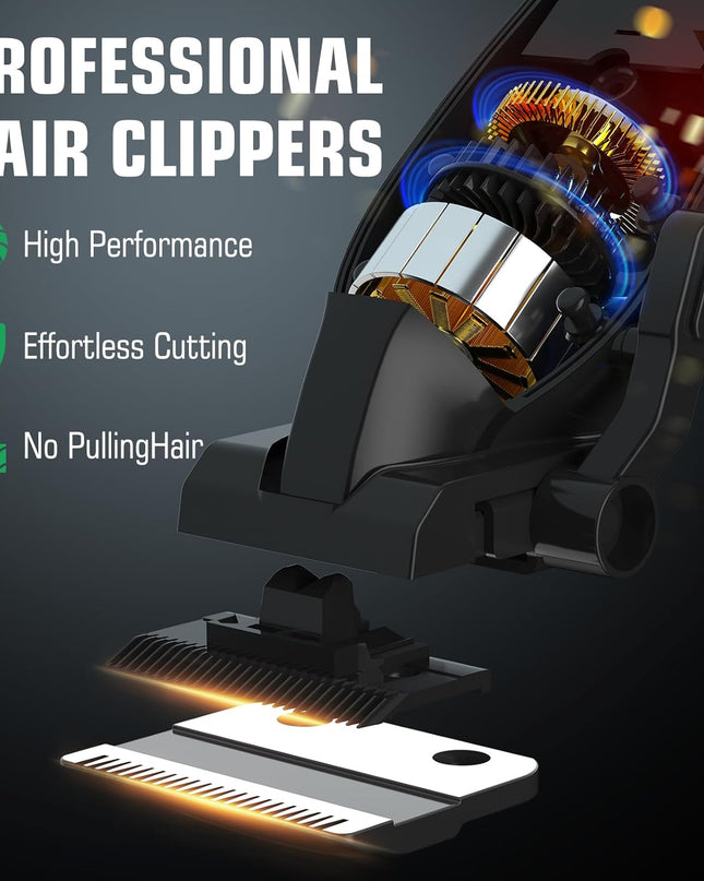 BILLAR Professional Hair Clipper for Men Hair Cutting Kit Men's Beard Trimmer Hair Trimmer Shaver Cordless Barber Clippers and Trimmers（Green）