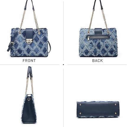 Dasein Leather Handbag Tote Hobo Bag for Women Shoulder Purse Top Handle Satchel Bag with Matching Clutch