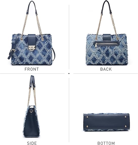 Dasein Leather Handbag Tote Hobo Bag for Women Shoulder Purse Top Handle Satchel Bag with Matching Clutch