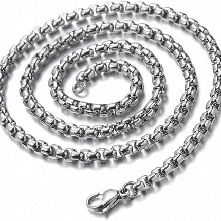 COOLSTEELANDBEYOND Mens Steel Viking Pirate Skull Pendant Necklace with Cubic Zirconia and Wheat Chain