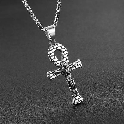 AsAlways Ascension of Christ Jesus Anka Cross Pendant Necklace Vintage Ancient Egyptian Key of ife Amulet Religion Jesus Crucifix Gift