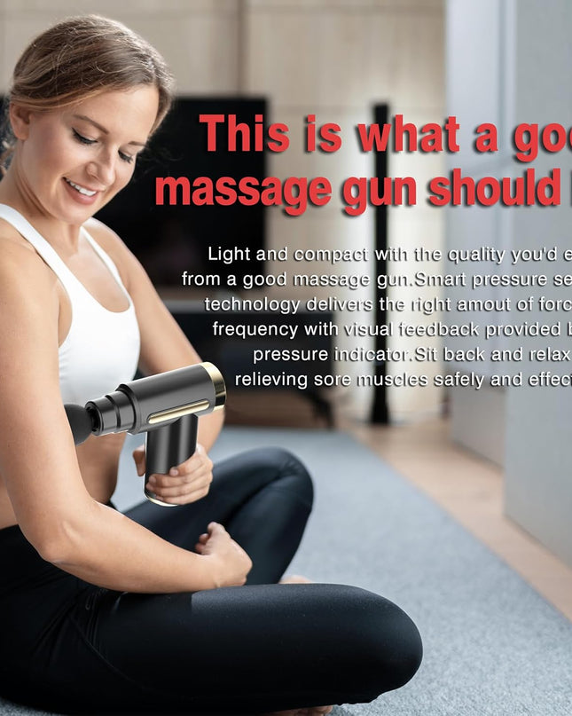 cotsoco Massage Gun Deep Tissue for Pain Relief with 4 Massage Heads & 6 Speeds, Electric Mini Handheld Body Massager for Any Pain Relief, Best Gifts for Dad and Mom