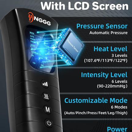 Leg Massager with Heat, Compression Boots for Circulation and Pain Relief