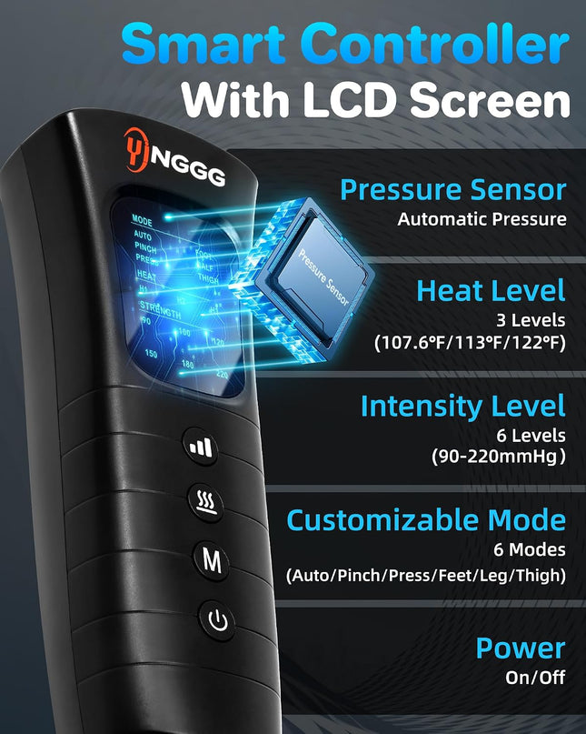 Leg Massager with Heat, Compression Boots for Circulation and Pain Relief