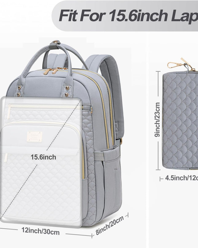 Laptop Backpack for Women,15.6 Inch Laptop Backpack for Work, Water Resistant Travel Backpack ,College Bookbag with Wallet