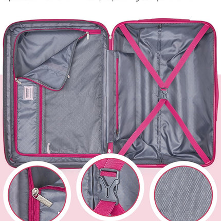 LARVENDER Carry on Luggage Sets 3 Piece, 20 Inch Suitcases, Berry Sparkling