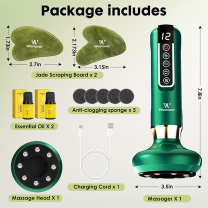 5 in1 Cellulite Massage Tool,Cellulite Massager Electric Fat Remover with 12 Suction Modes,Rechargeable & Cordless,Intelligent Cupping Massager for Arms,Legs,Back Used at Home