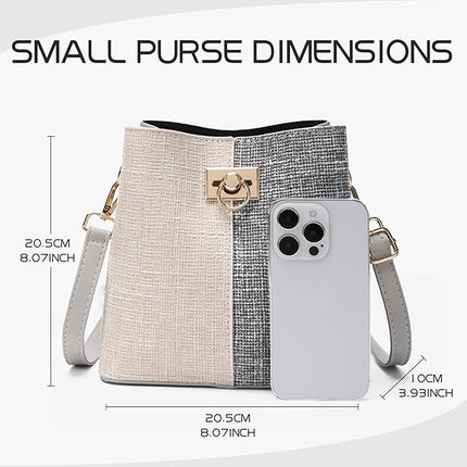 PINCNEL Cross Body Bag Purses for Women - PU Leather Crossbody Bucket Bag with Adjustable Shoulder Strap, Multiple Pocket
