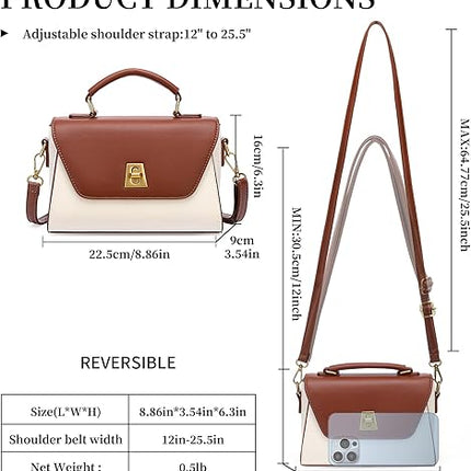 GOIACII Crossbody Bags for Women Top Handle Handbags Ladies Purses Leather Satchel