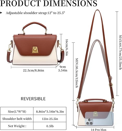 GOIACII Crossbody Bags for Women Top Handle Handbags Ladies Purses Leather Satchel