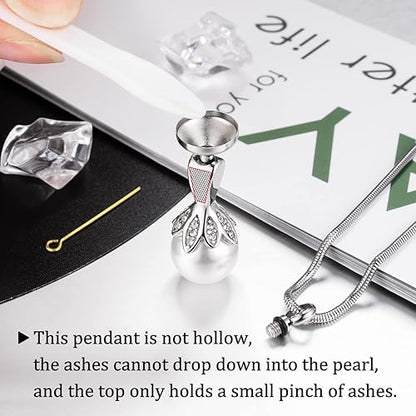 Pearl Urn Necklace for Human Ashes Memorial Cremation Jewelry Necklaces Stainless Steel Ashes Necklace for Women