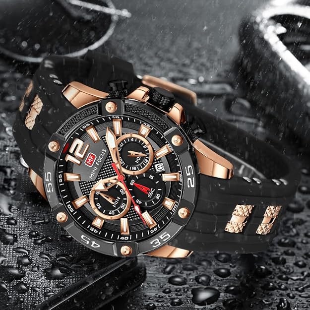 AIMES Watch for Men Sport Military Waterproof Chronograph Mens Watches Analog Quartz Big Face Classic Stylish Fashion Casual Designer Business Work Wrist Watch Elegant Gift for Men