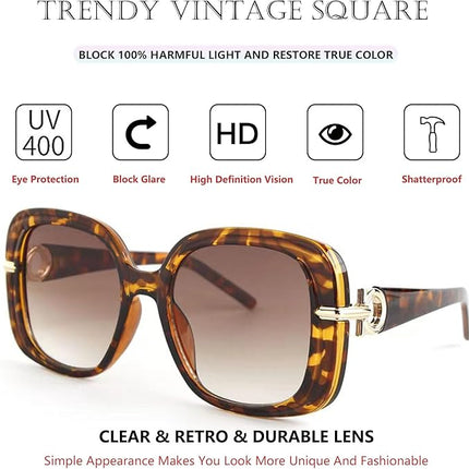 Bsreyeop Fashion Oversized Square Women and Men Sunglasses Vintage Hollow Luxury Sun Glasses UV400 Gradient Shades