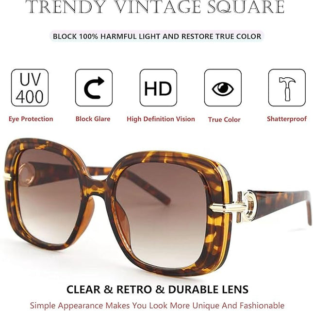 Bsreyeop Fashion Oversized Square Women and Men Sunglasses Vintage Hollow Luxury Sun Glasses UV400 Gradient Shades