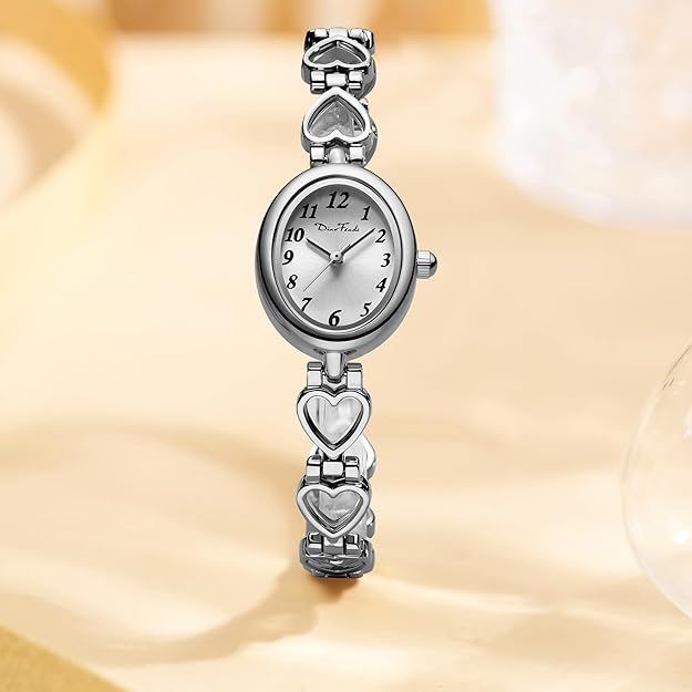 Diaofendi Petite Gold Watches for Women Vintage Bracelet Wrist Watch Luxury Ladies Oval,Fashion Dress Quartz Watch with Tools Include,Waterproof