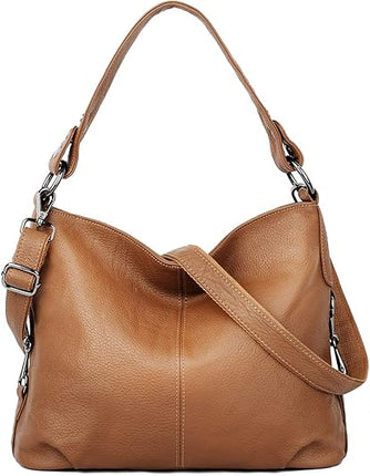 YALUXE Genuine Leather Shoulder Bags Stylish Hobo Handbags Purses Crossbody Bags for Women
