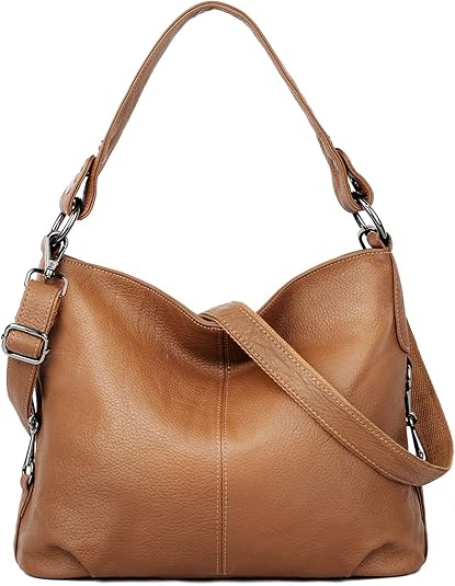 YALUXE Genuine Leather Shoulder Bags Stylish Hobo Handbags Purses Crossbody Bags for Women